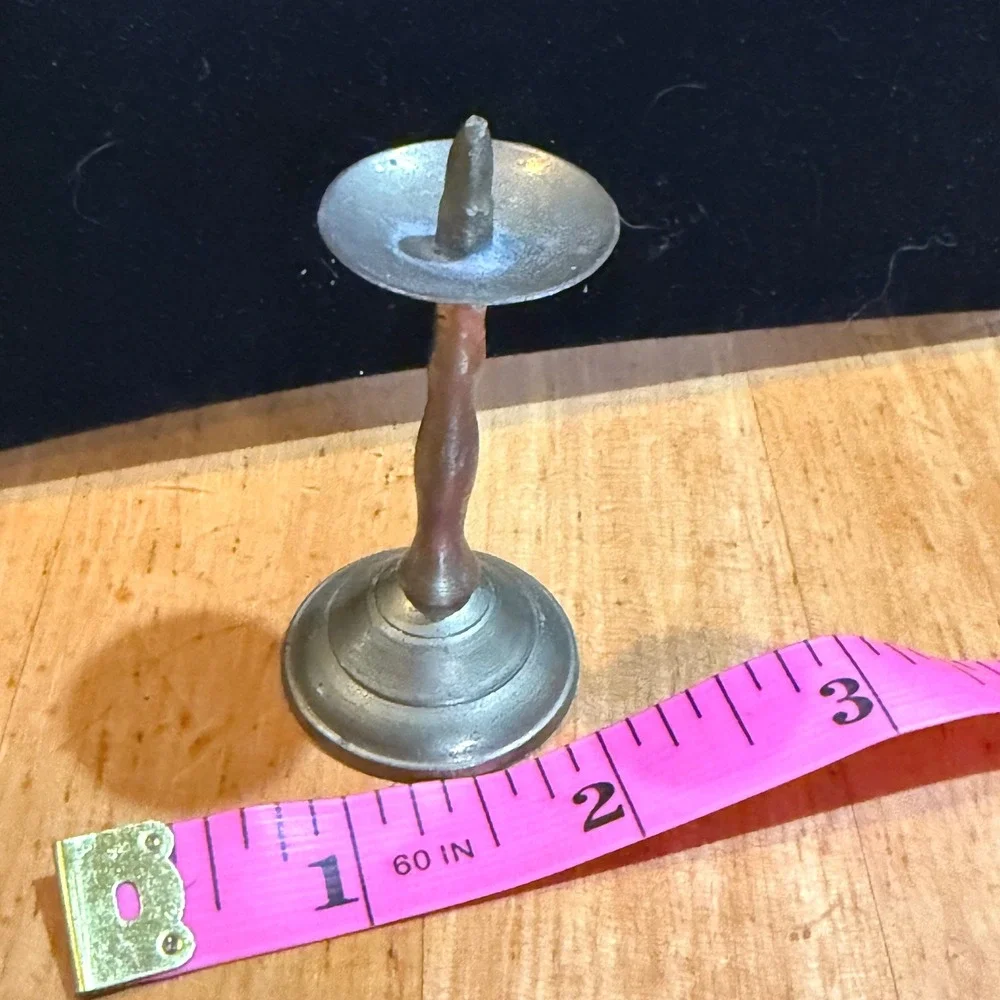 Vintage Miniature Brass Pricket Candle Holder Small Spike Chime‎ Stand 2.75 Inch